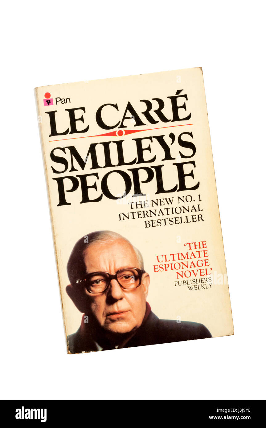 Paperback copy of Smiley's People by John Le Carré (David Cornwell). First published in 1980. Cover shows Alec Guinness as George Smiley. Stock Photo