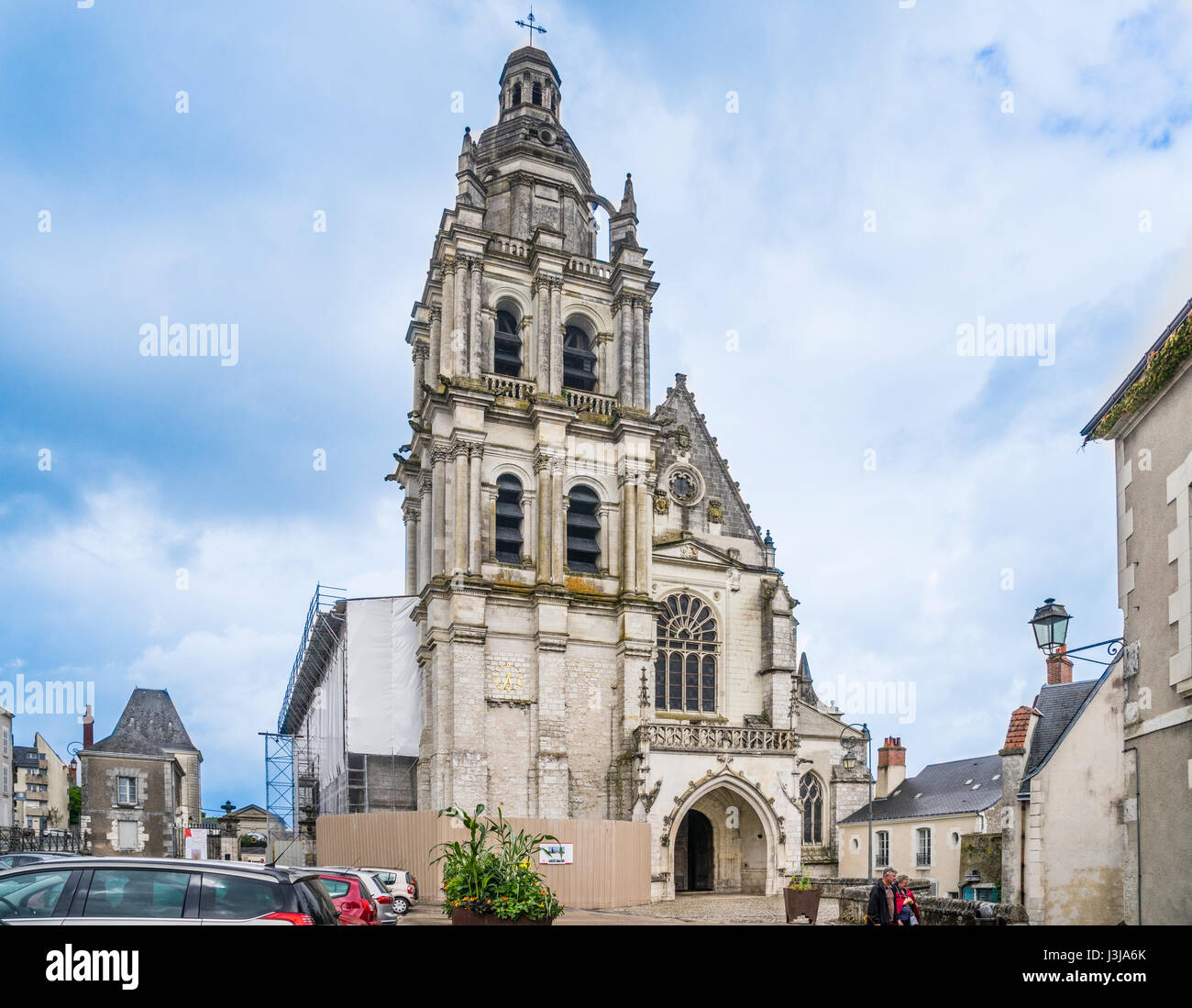 France, Centre-Val de Loire, Blois, Blois Cathedral (Cathedral of St. Lois of Blois) during restauration workd Stock Photo