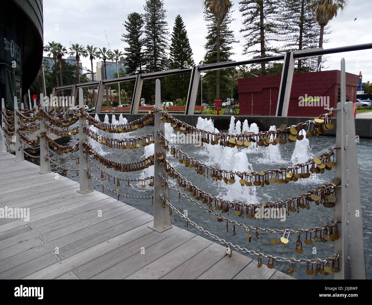 Padlocks on a fence Stock Photo Alamy