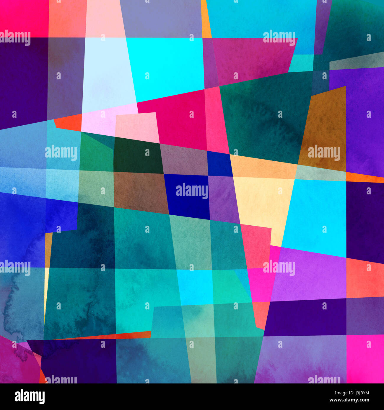 Watercolor abstract colorful background with geometry elements ...