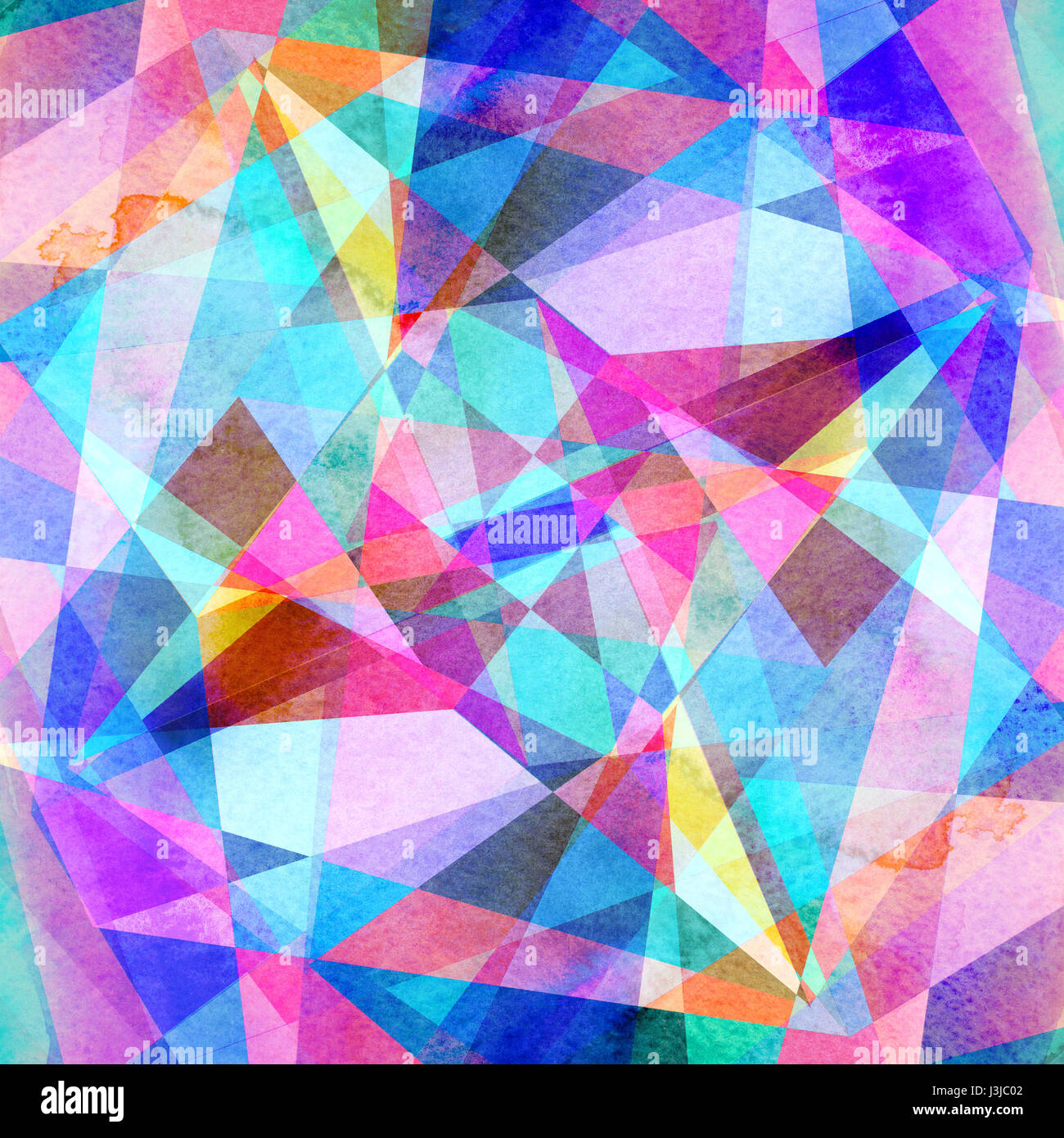 Watercolor abstract colorful background with geometry elements ...