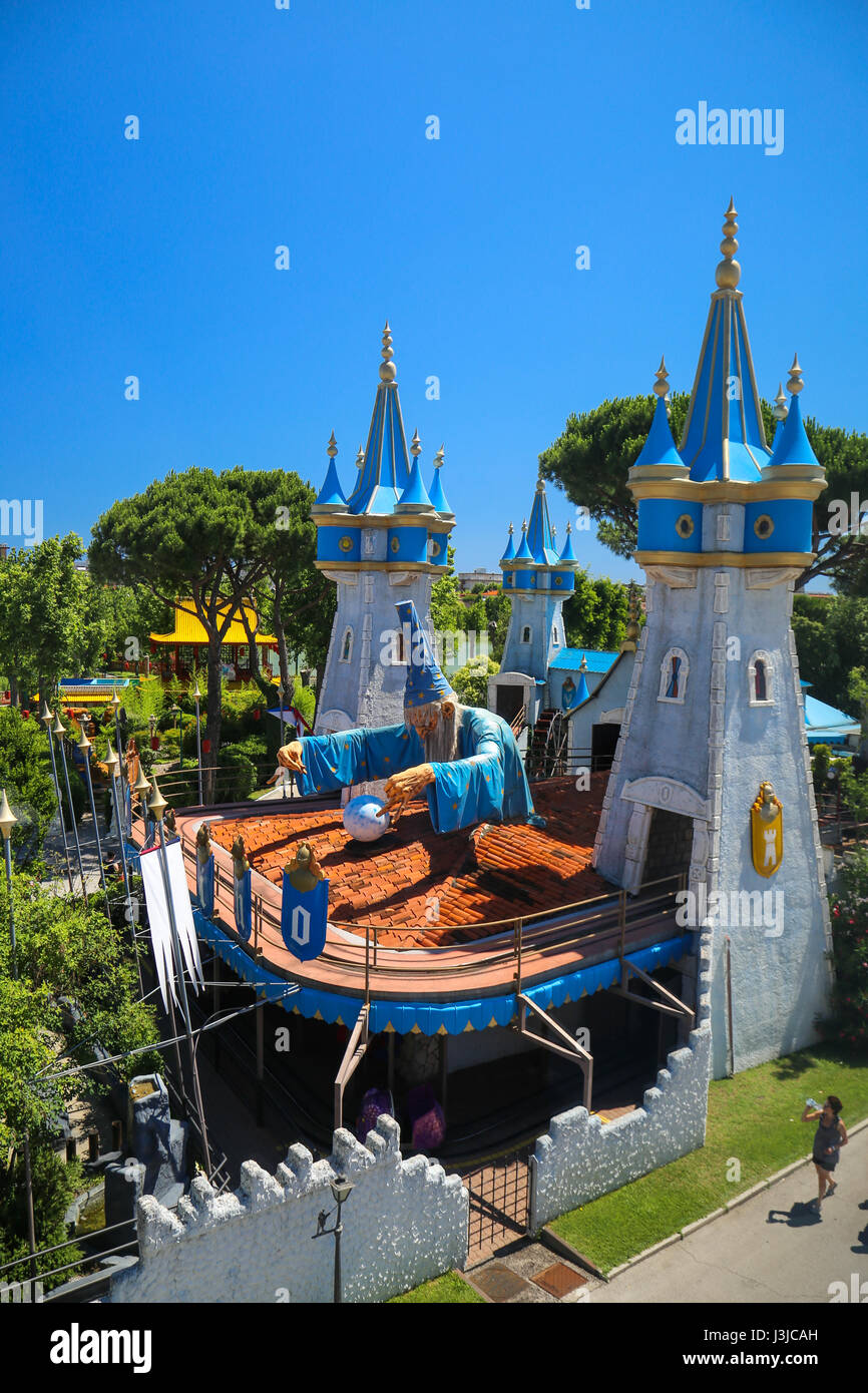 Evil wizard figure at theme park Stock Photo Alamy