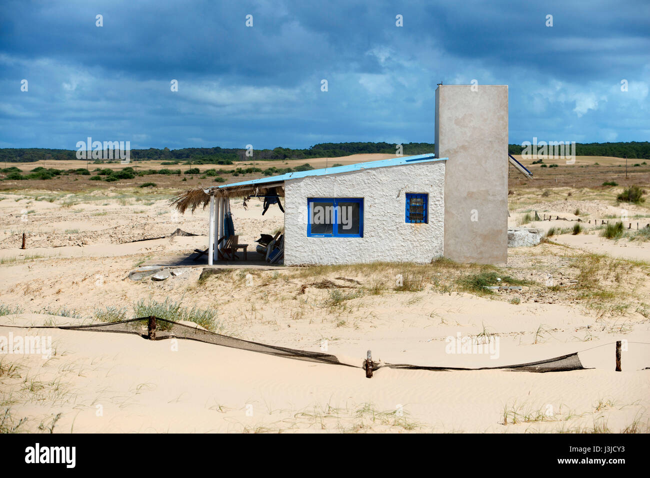 Hippie houses in Cabo Polonio, Rocha, Uruguay Stock Photo
