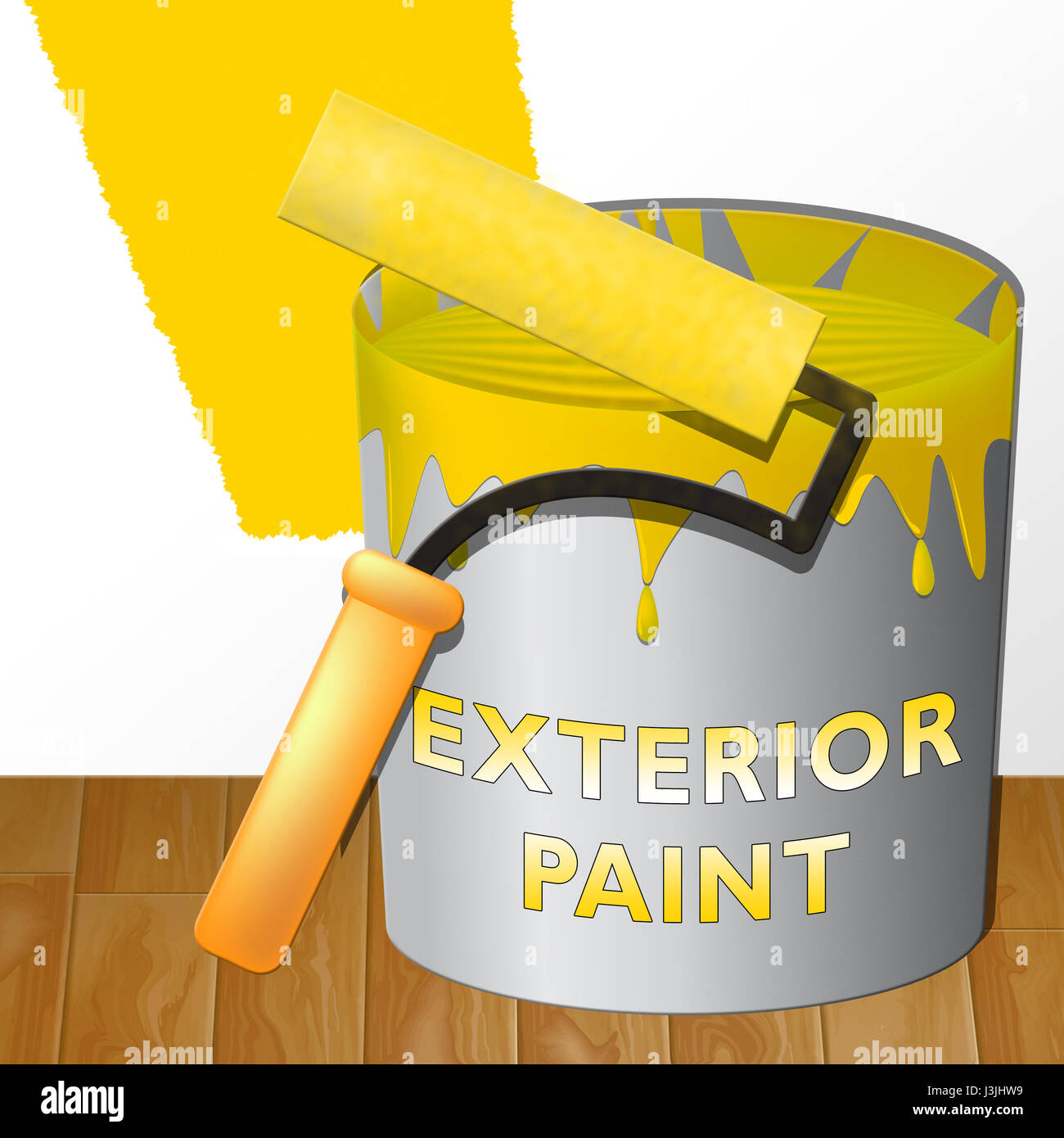 Exterior Paint Shows Outside Painting 3d Illustration Stock Photo Alamy