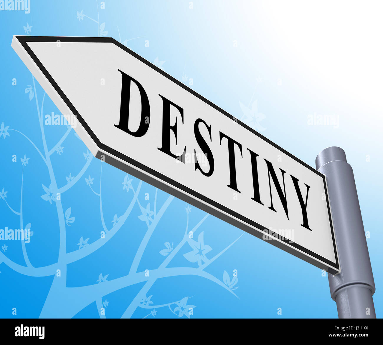 Destiny Road Sign Meaning Progress And Future 3d Illustration Stock Photo