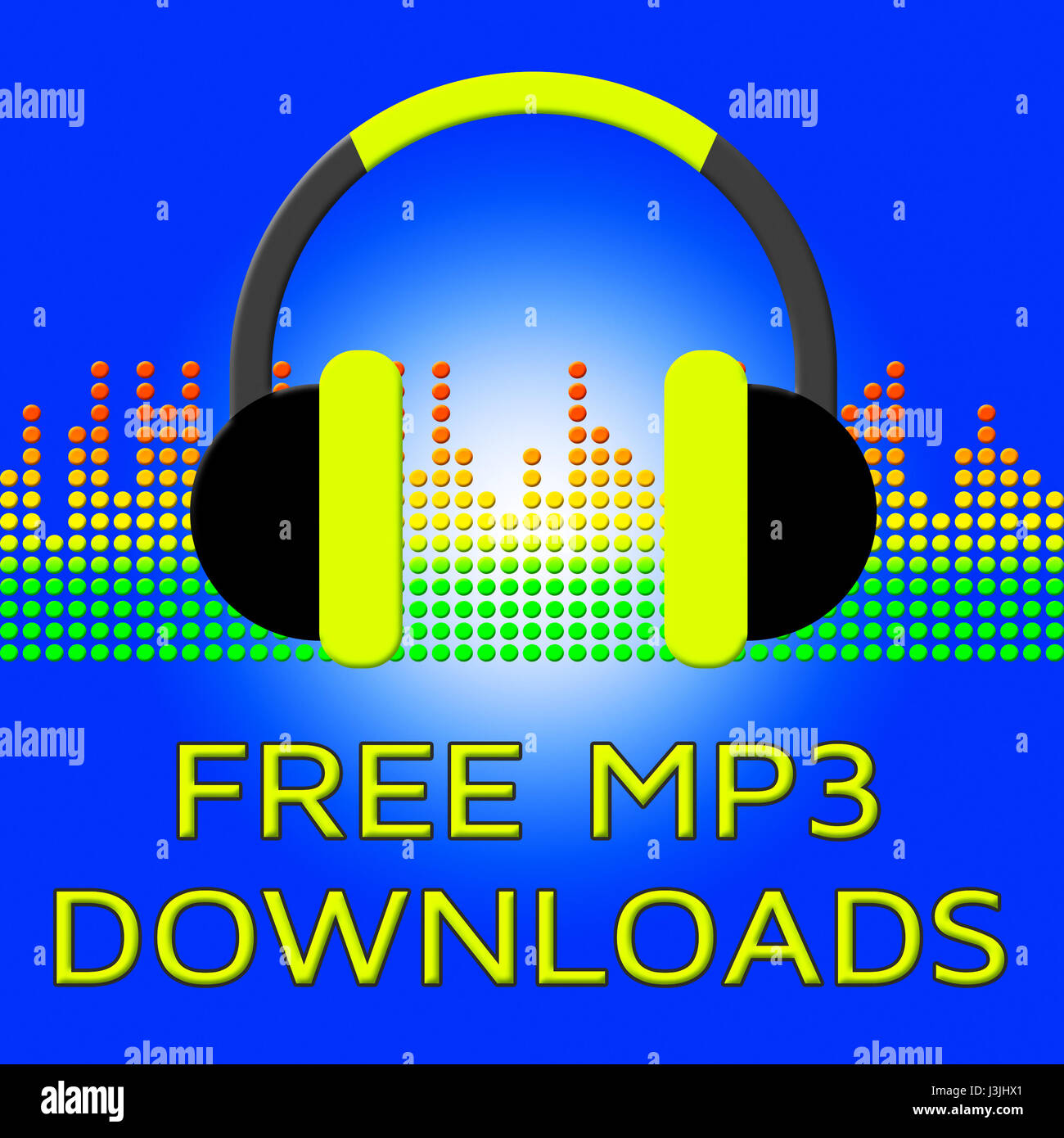 Free Mp3 Downloads Earphones Shows No Cost 3d Illustration Stock Photo -  Alamy