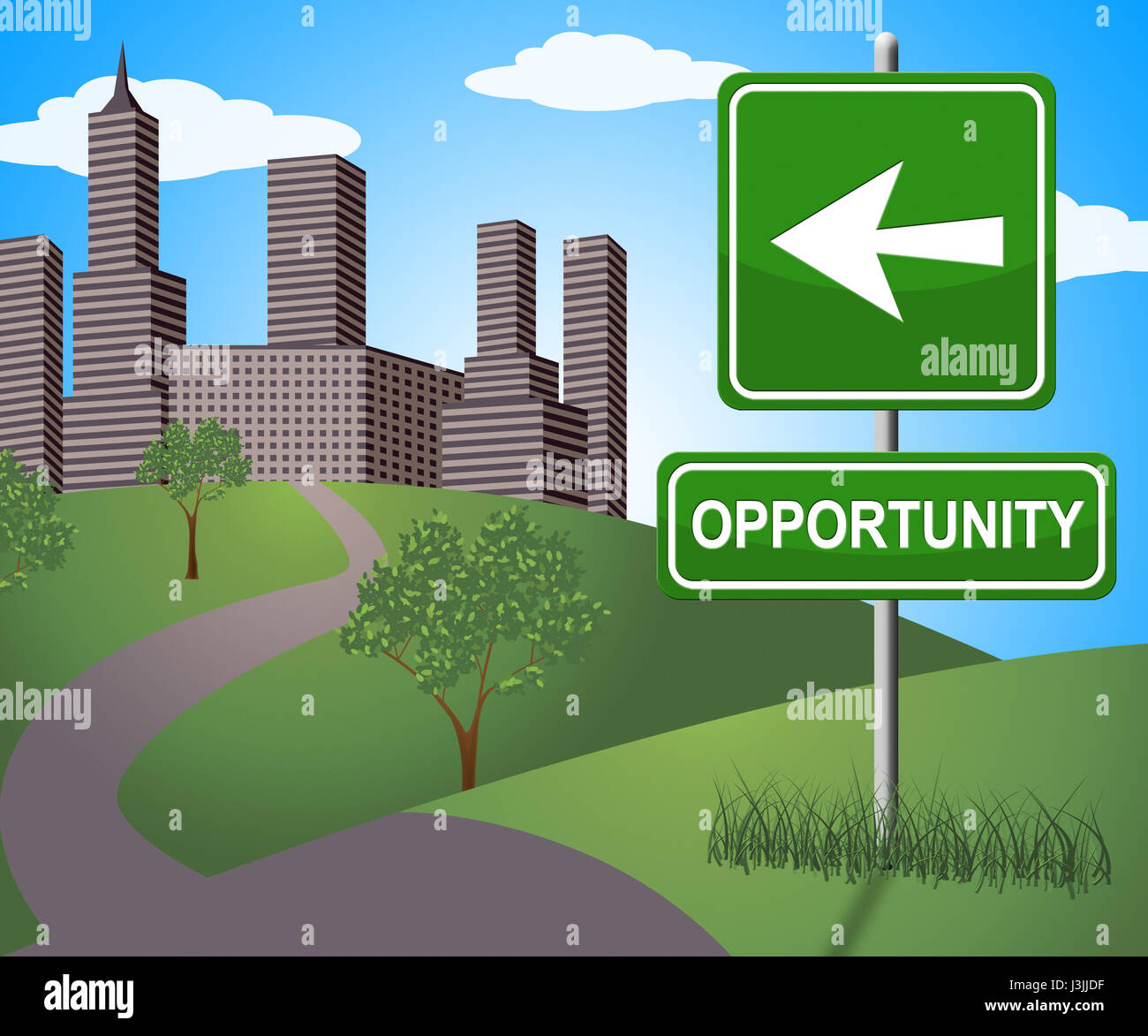 Opportunity Sign Showing Business Possibilities 3d Illustration Stock ...