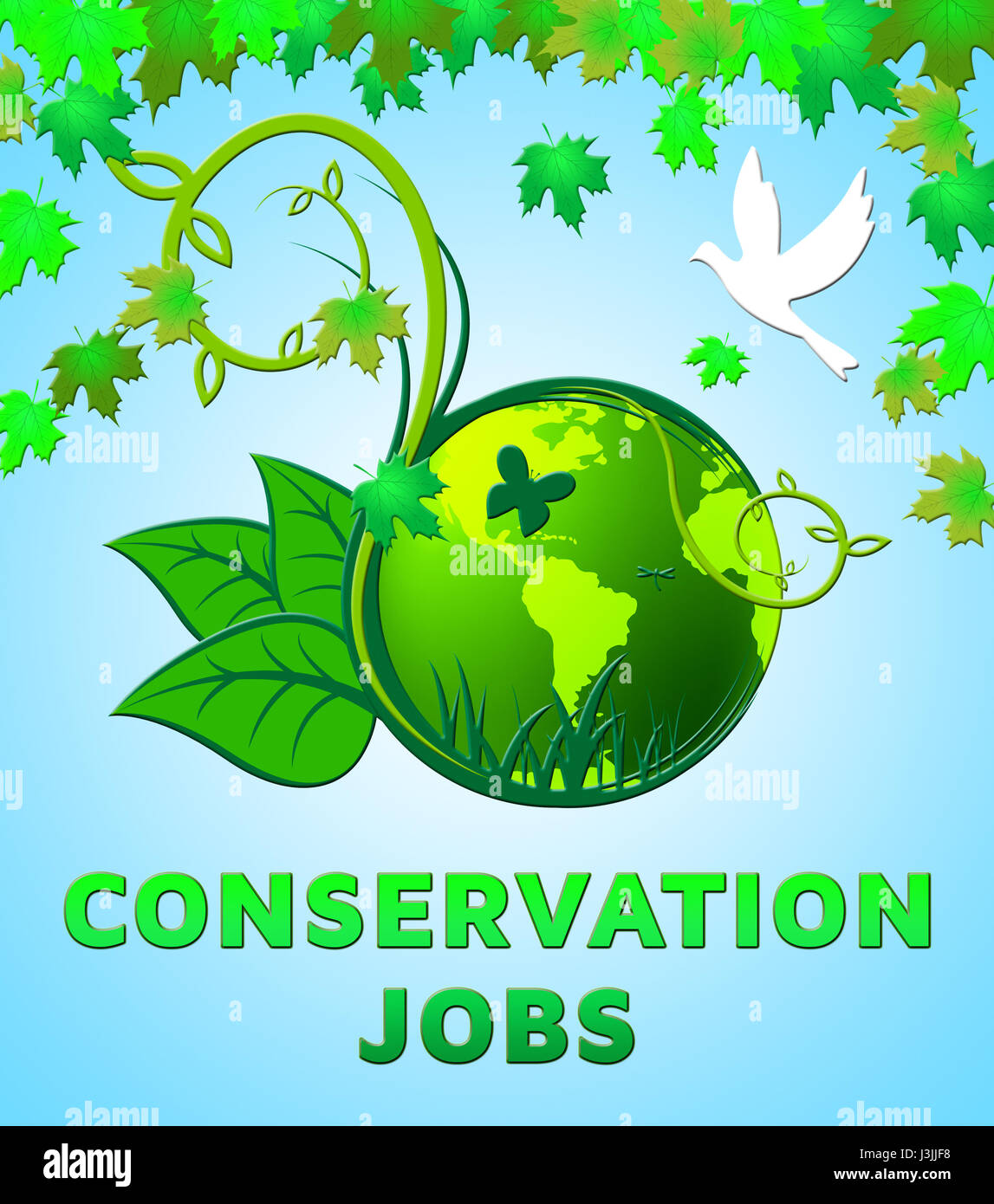 Conservation Jobs Design Showing Preservation 3d Illustration Stock