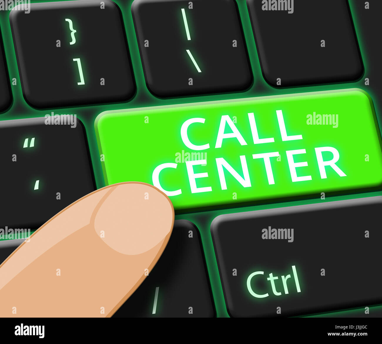 Call Center Key Showing Customer service 3d ILlustration Stock Photo