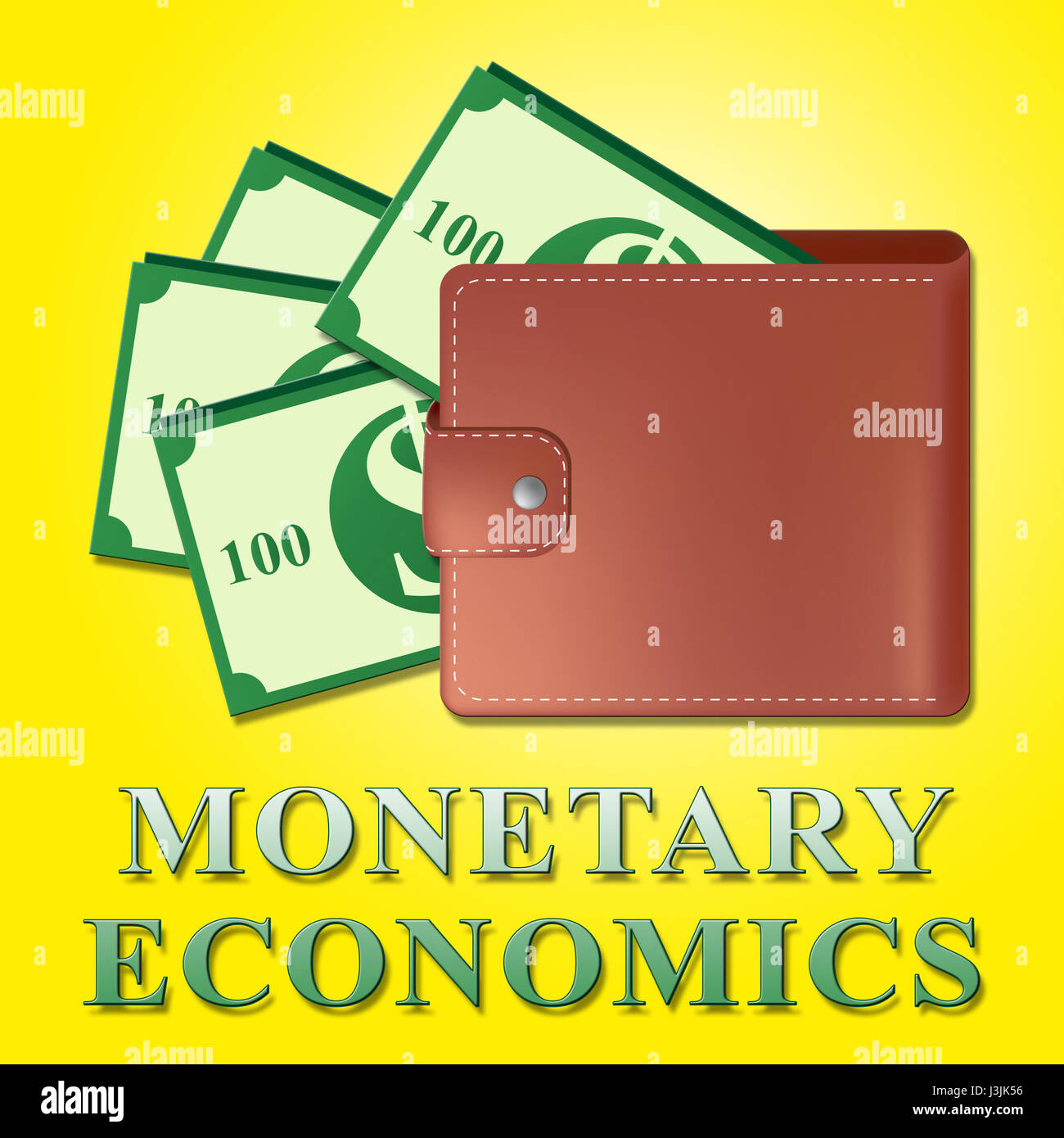 Monetary Economics Wallet Meaning Finance Economy 3d Illustration Stock Photo