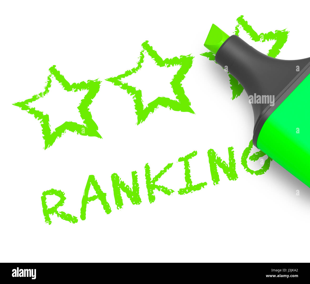 Ranking Stars Displays Performance Report 3d Illustration Stock Photo ...