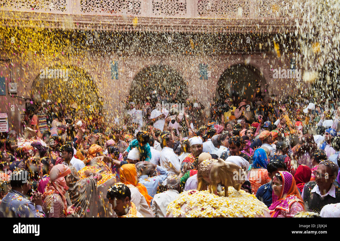 Holi festiival in Brij, Barasnana, Utttar Pradesh, India, Asia Stock Photo