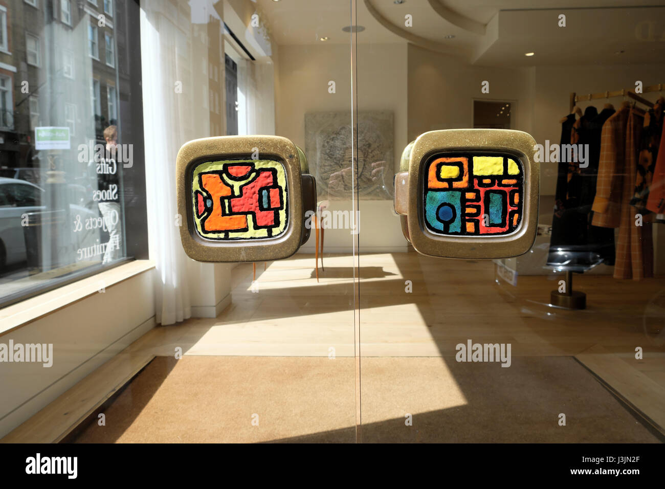 Exterior fashion designer Paul Smith store door knobs on Albemarle Street  near Old Bond Street in Mayfair, London W1 England UK KATHY DEWITT Stock  Photo - Alamy