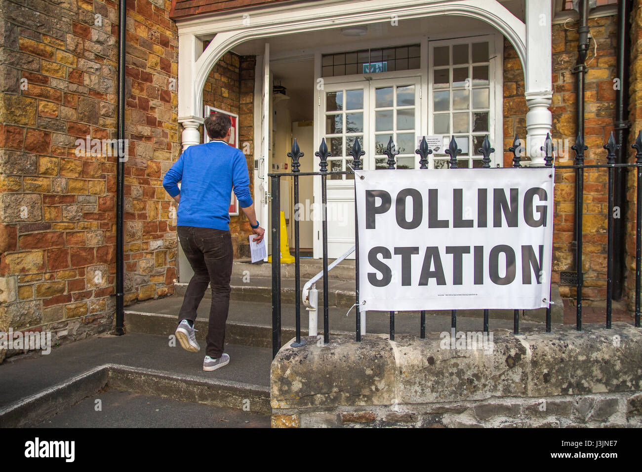 Polling poll station sign general election UK Stock Photo Alamy