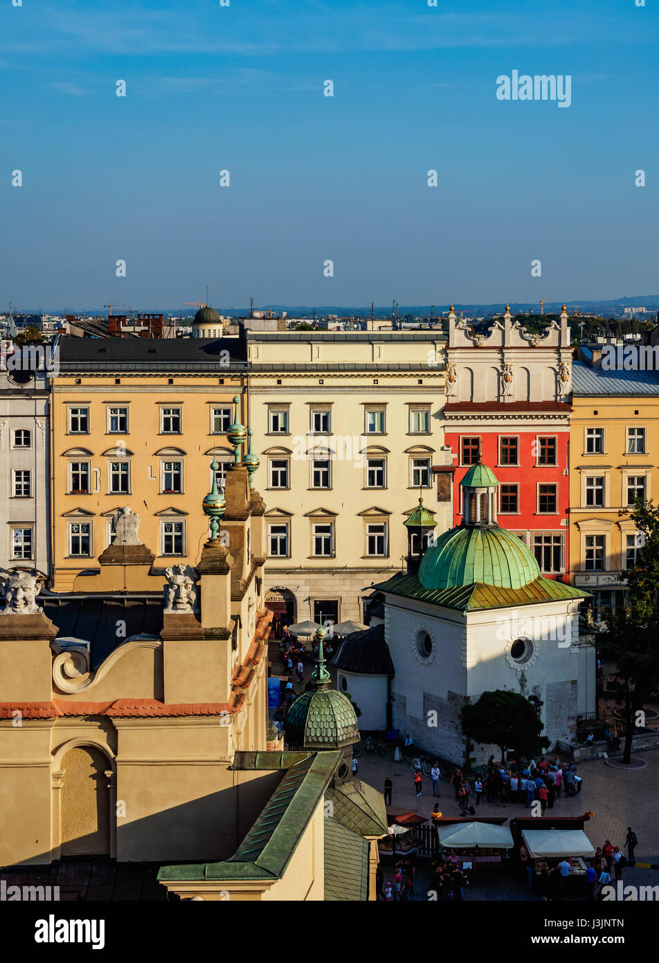 Poland, Lesser Poland Voivodeship, Cracow, Elevated view of the Main Market Square Stock Photo
