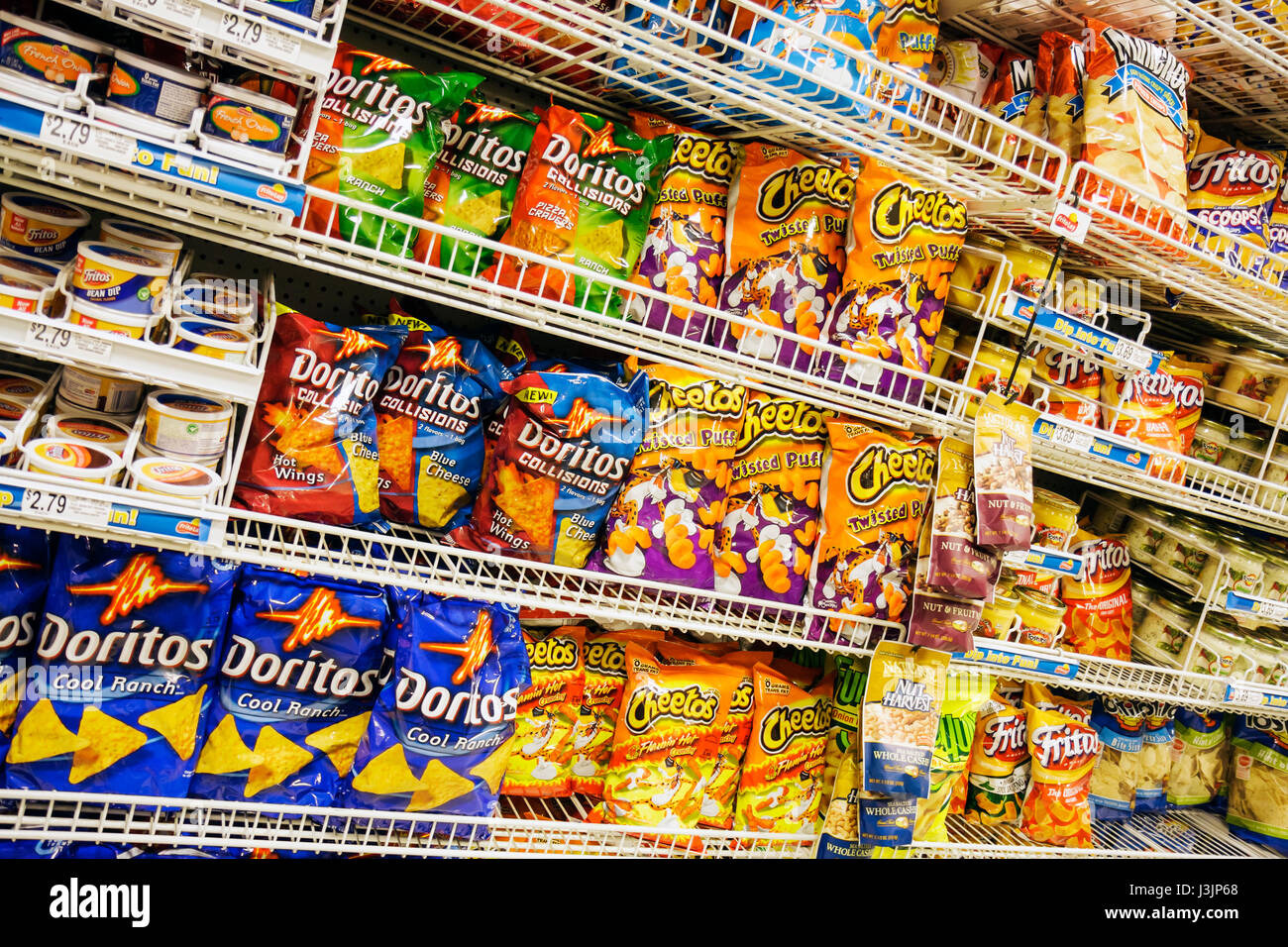 Miami Beach Florida Publix Grocery Store supermarket food shelves Stock