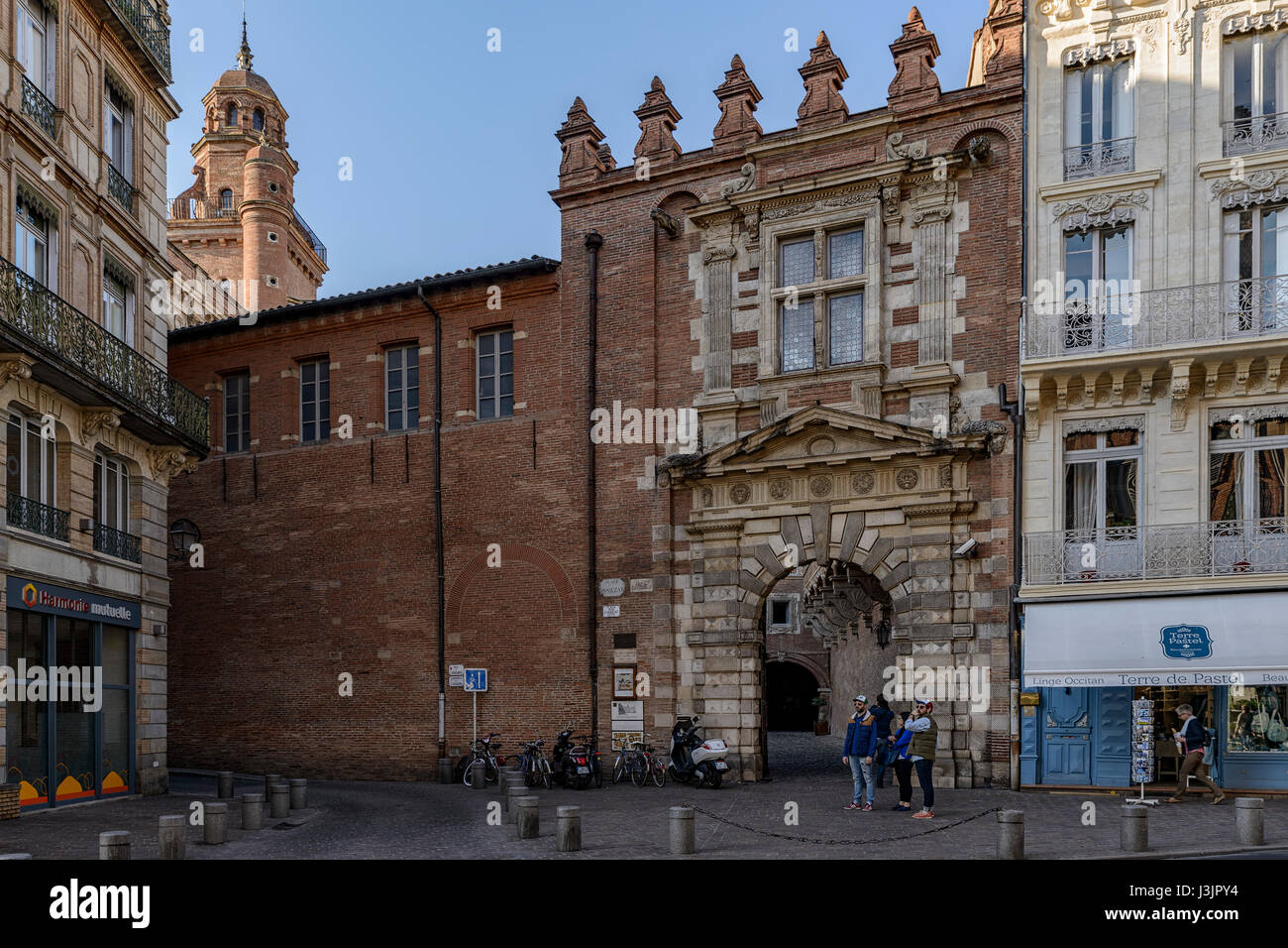 Renaissance entrance to the Palace or Hotel de Assezat, Toulouse France, Europe. Stock Photo
