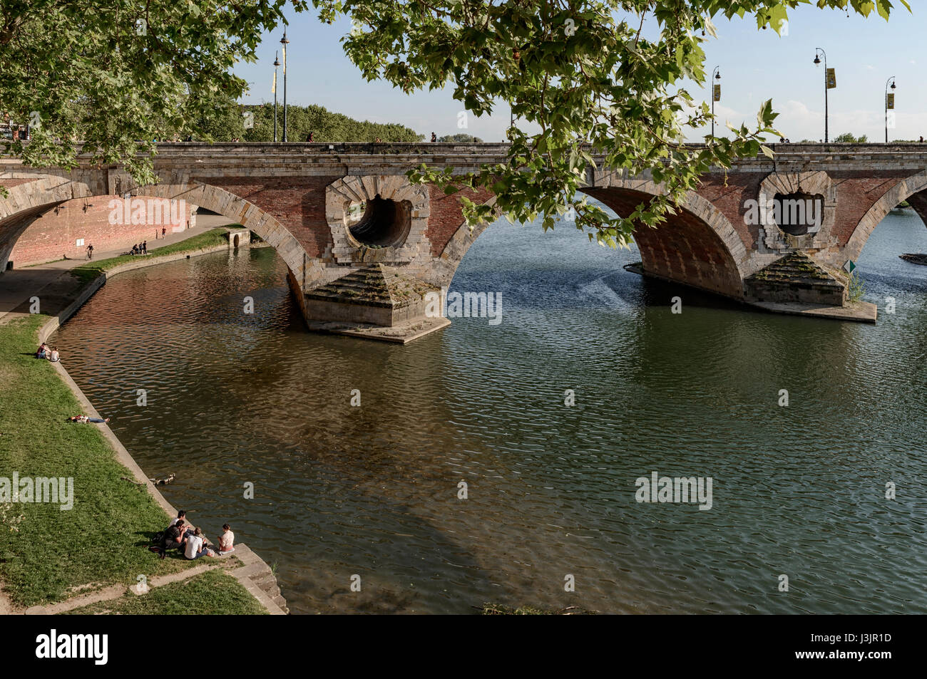 Pont Neuf, 16th century bridge in Toulouse city, south of France, Europe. Stock Photo