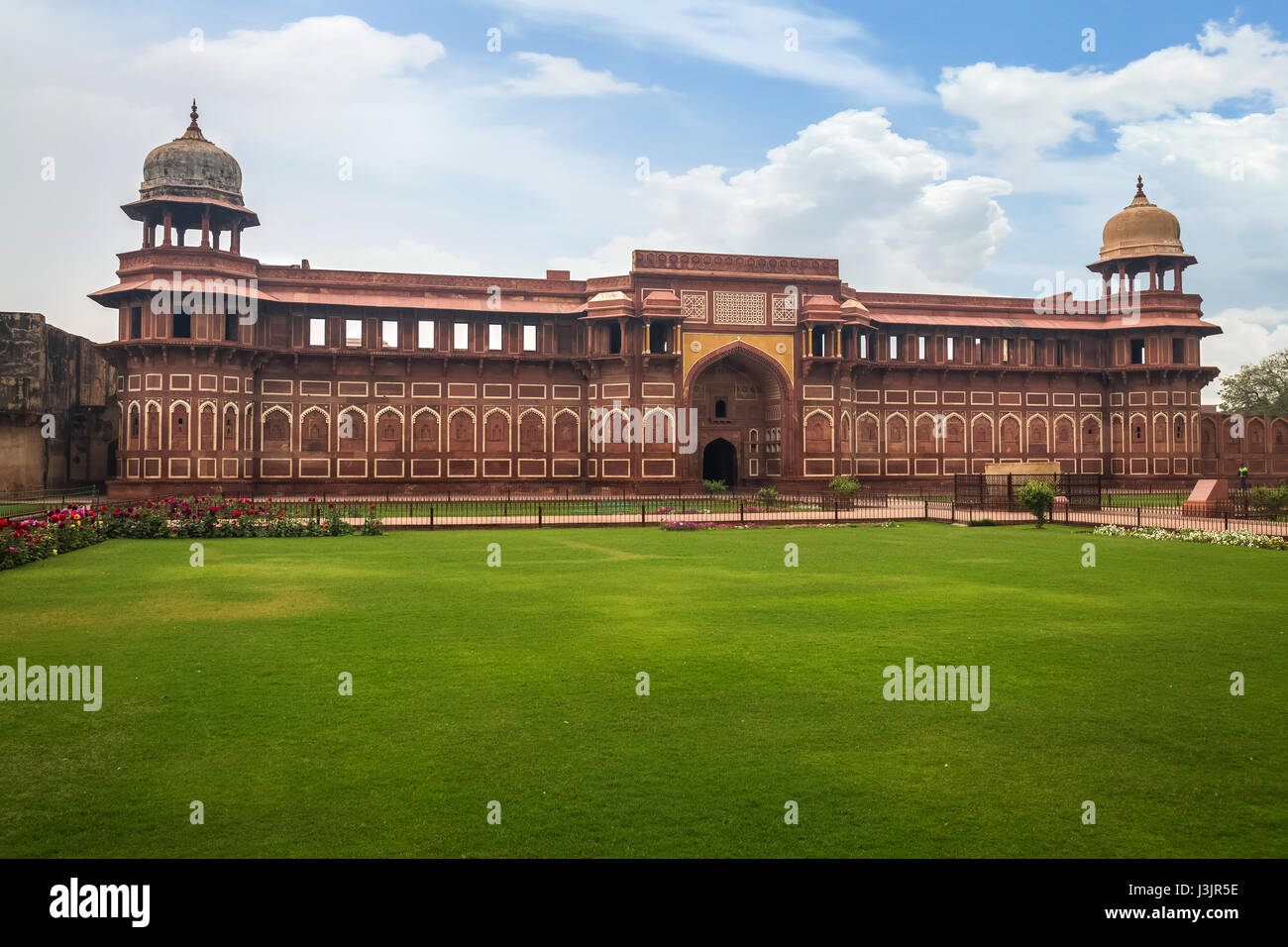 Royal palace inside Agra Fort. Agra Fort built in Mughal Indian architecture style has been designated as a UNESCO World Heritage site. Stock Photo