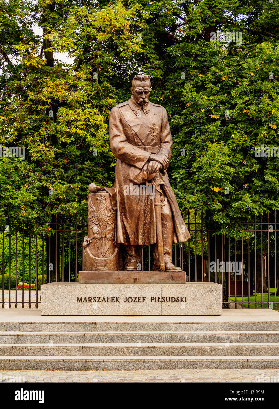 Poland, Masovian Voivodeship, Warsaw, Jozef Pilsudski Monument Stock Photo