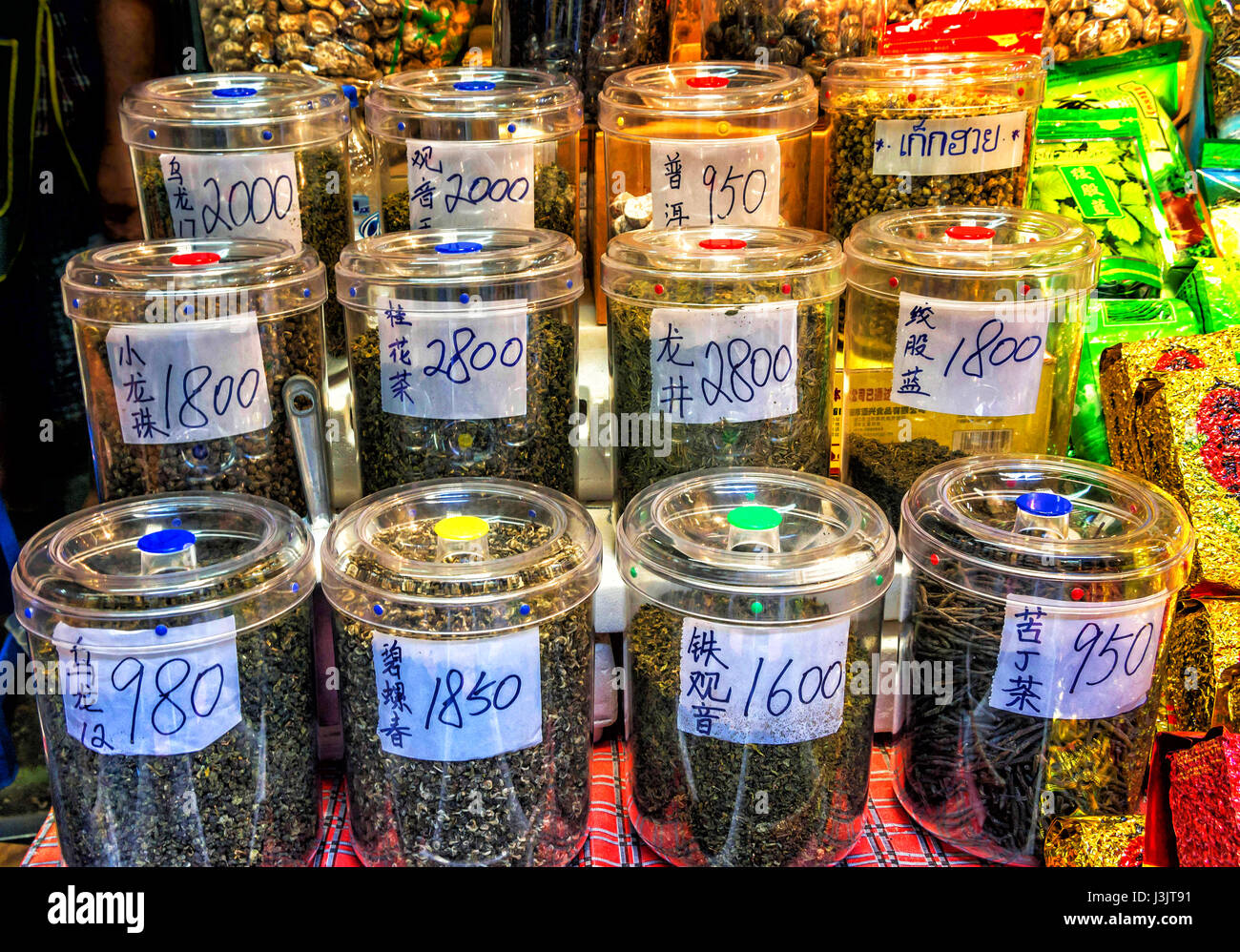 Various tea's for sale in Chinatown, Bangkok, Thiland Stock Photo Alamy