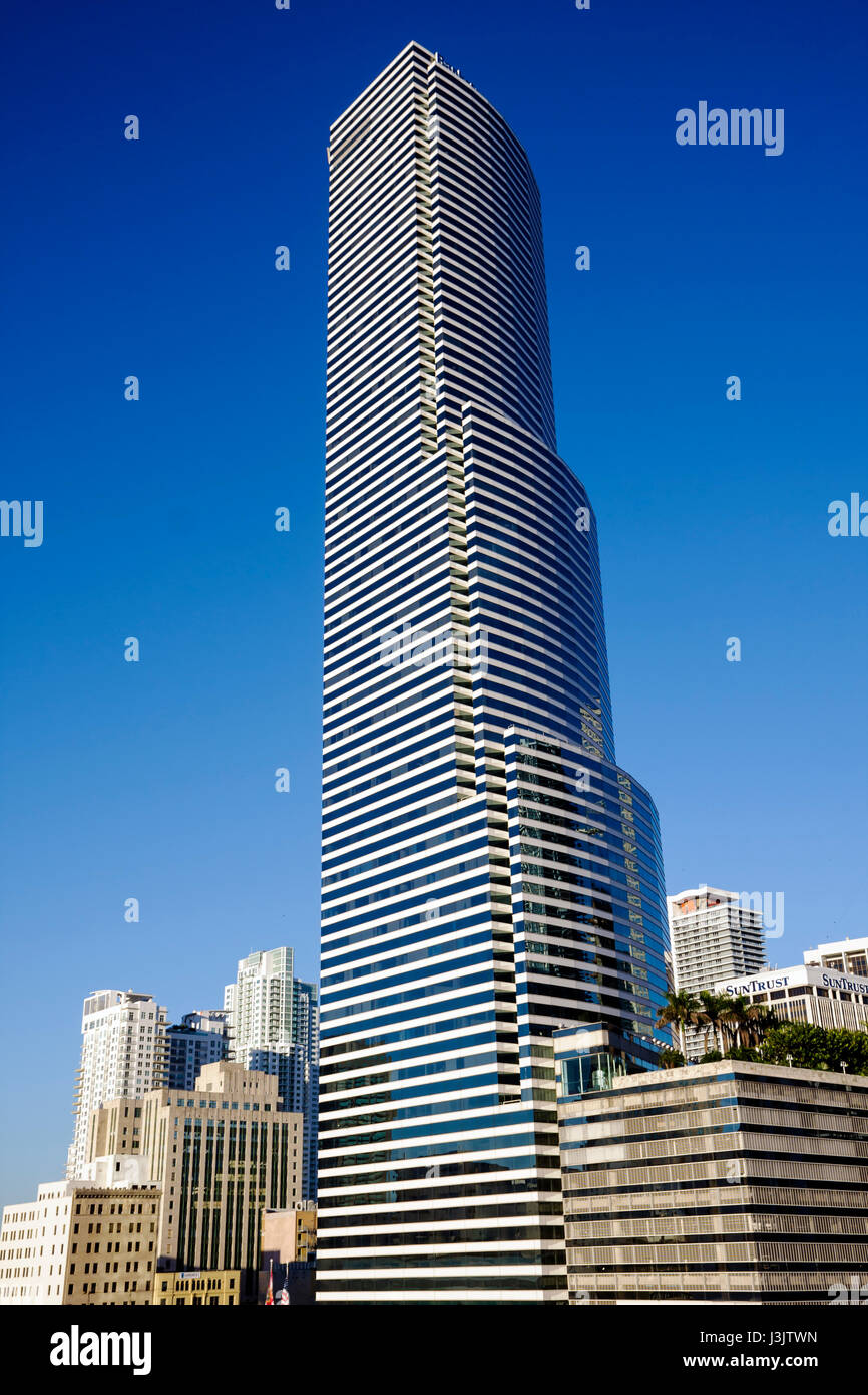 Miami Florida,skyscraper,office building,Bank of America Tower,glass tiers,modern architecture1987,Pei Cobb Freed architectural firm,FL081031016 Stock Photo