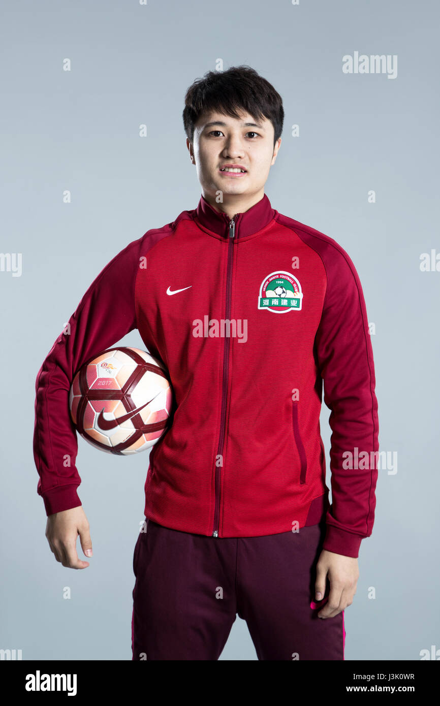 Portrait of Chinese soccer player Yang Kuo of Henan Jianye F.C. for the ...