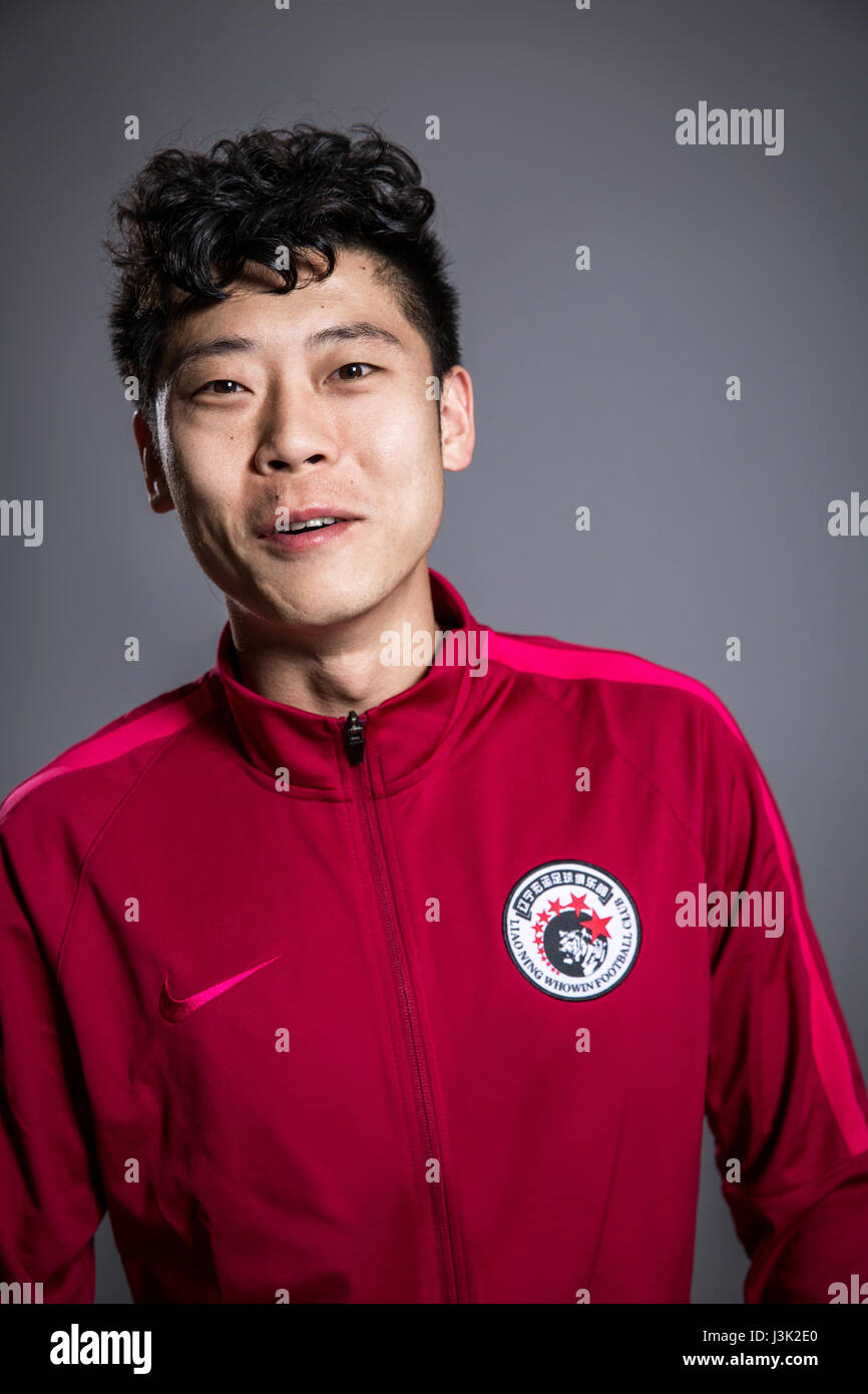 Portrait of Chinese soccer player Liu Shangkun of Liaoning Whowin F.C ...