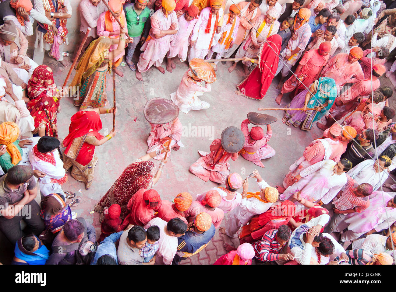 Holi at Barsana and nandgaon, Uttar Pradesh, India, Asia Stock Photo