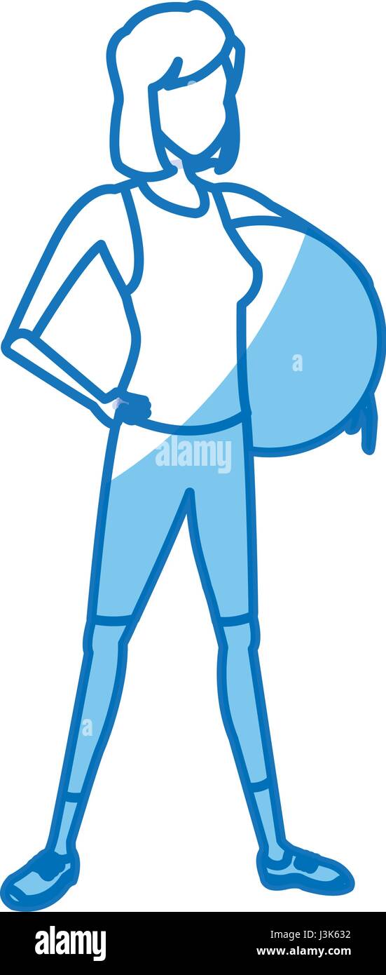 girl sport holding fitball gym design graphic Stock Vector Image & Art ...