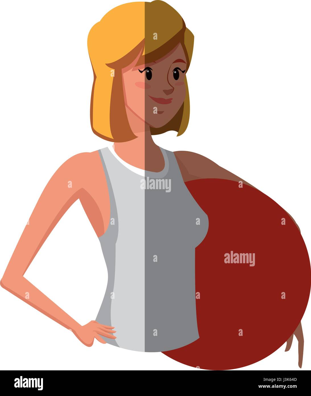 girl sport holding fitball gym design graphic Stock Vector Image & Art ...