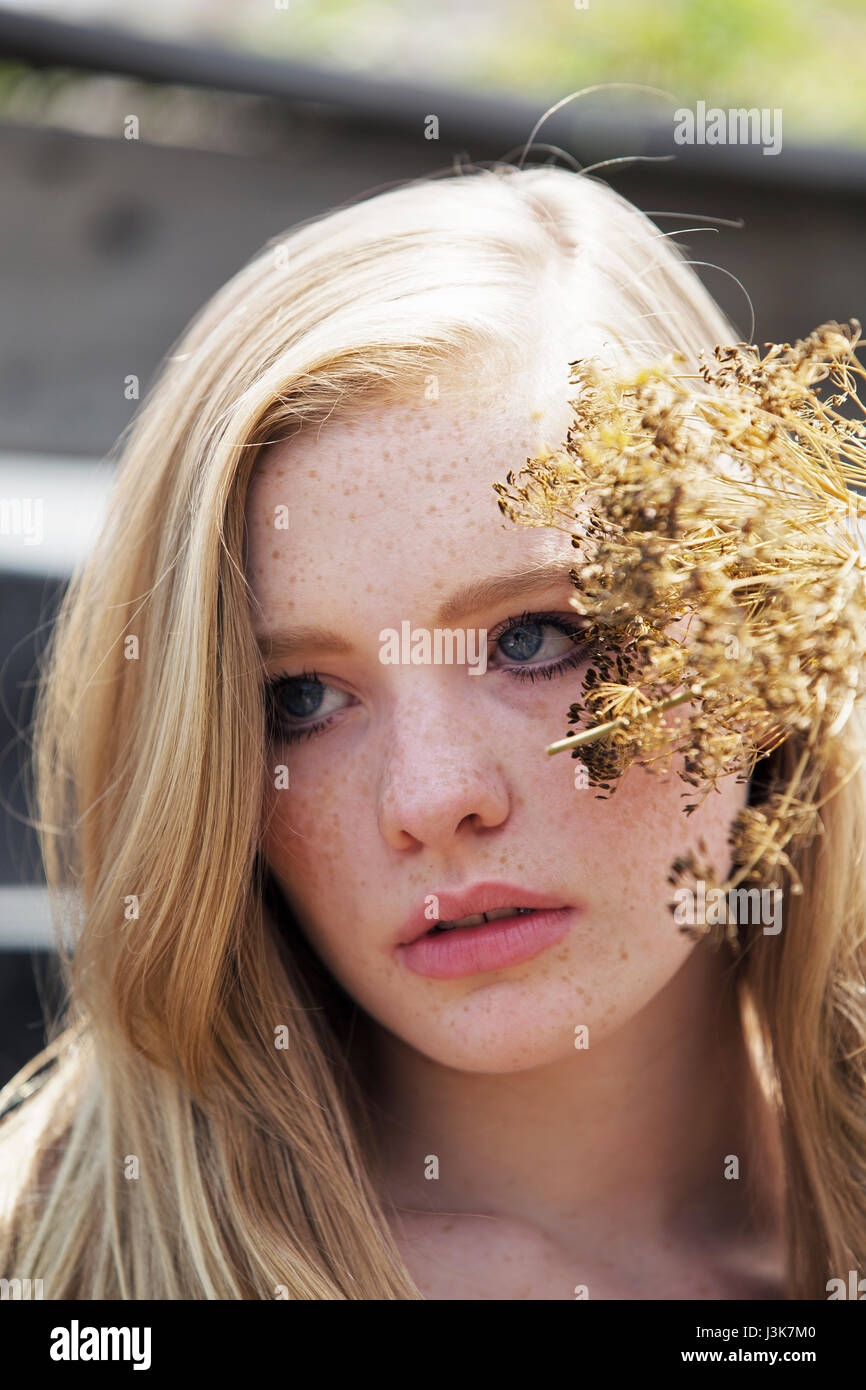 Portrait of a beautiful young woman. Stock Photo