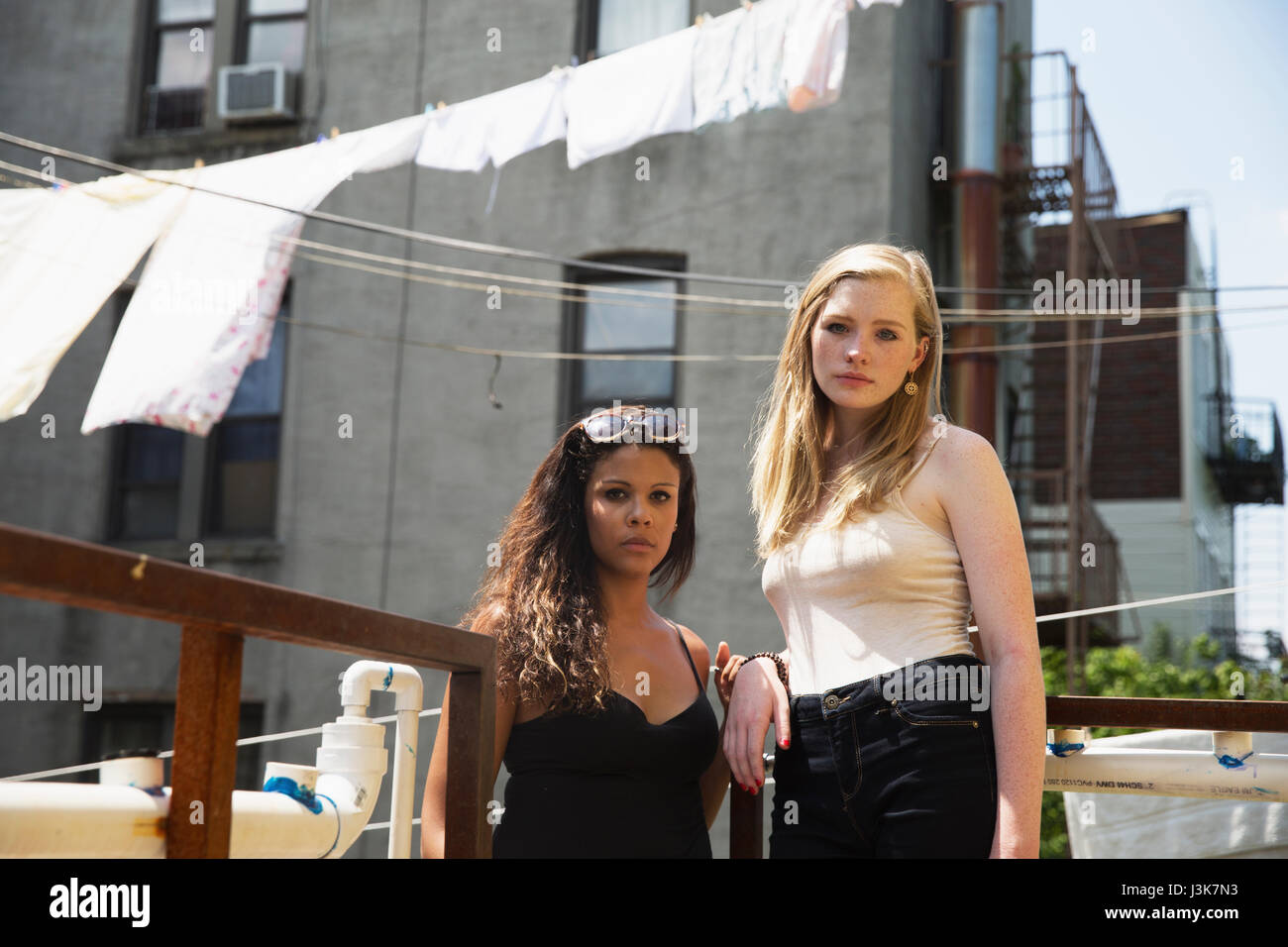 Portrait of two young women Stock Photo - Alamy