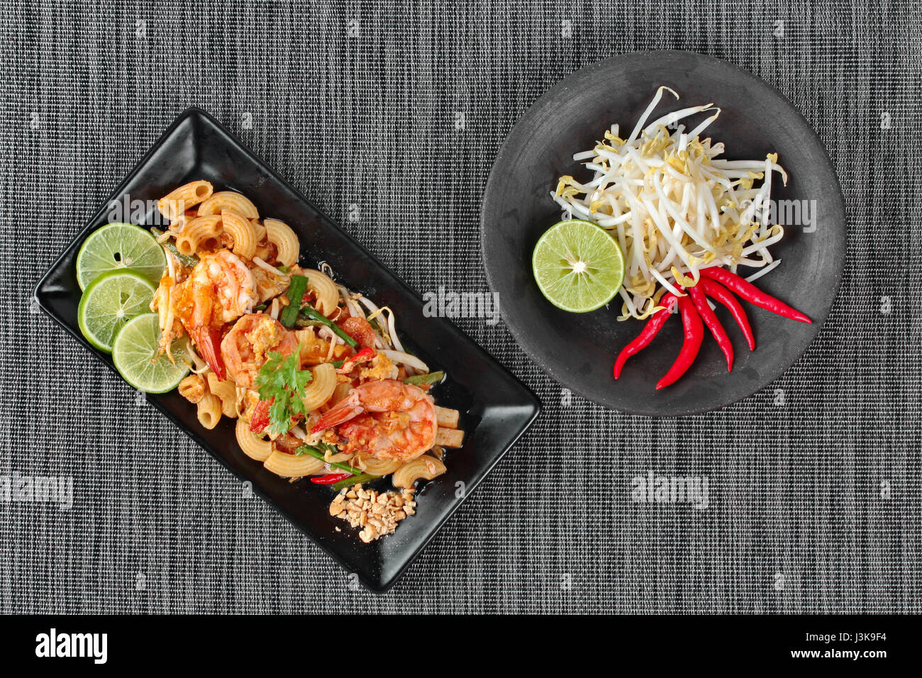 Thai fried macaroni with shrimp , call Pad Thai Macaroni in Thai, is