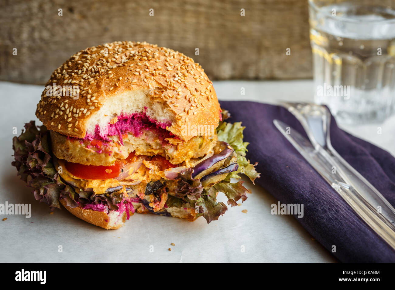 veggie burger Stock Photo