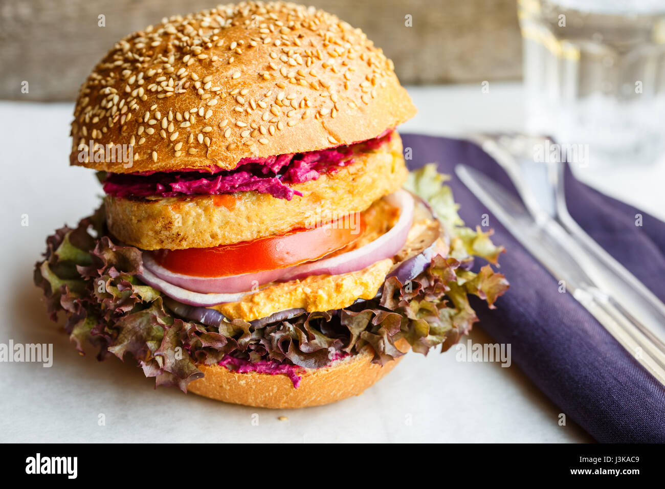 Veggie burger Stock Photo