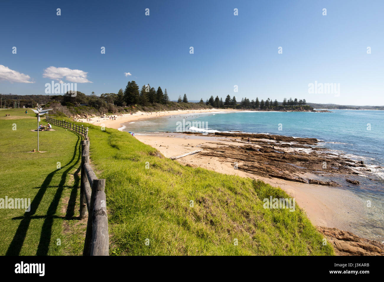 Horseshoe Bay Beach on a warm autumn day in Bermagui, New South Wales