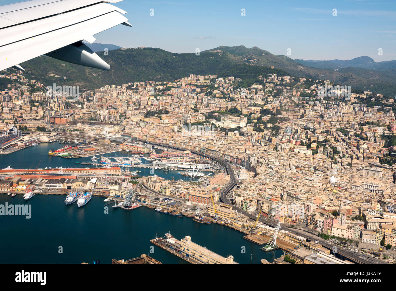 Genoa View Aerial view of Genoa city in italy Stock Photo - Alamy