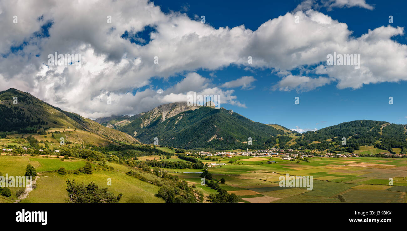 Summer view of the village of Ancelle in the Champsaur Valley. Hautes Alpes, Southern French Alps, France Stock Photo