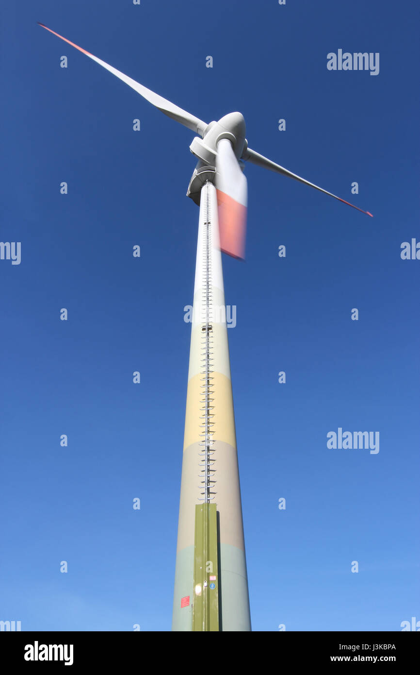 wind turbine against blue sky Stock Photo - Alamy
