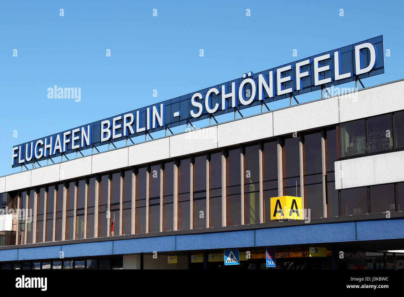Terminal A of Berlin-Schoenefeld airport. This was the major civil airport of East Germany (GDR) and the only airport of formerly East Berlin. Stock Photo