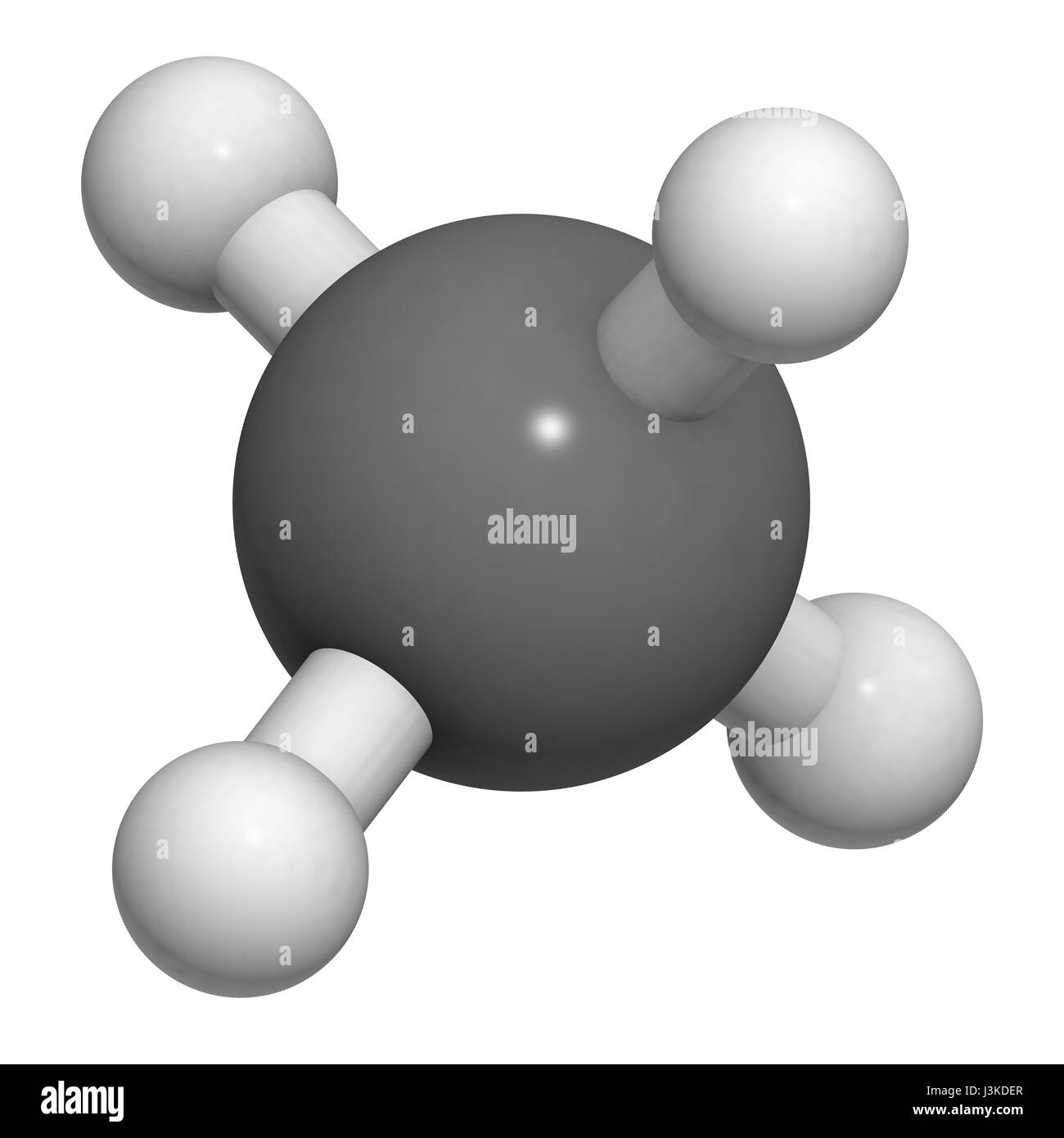 Methane (CH4) gas molecule, chemical structure. Methane is the main ...