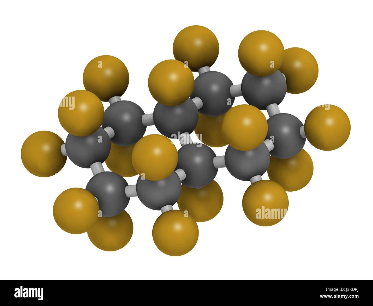 Perfluorodecalin fluorocarbon molecule. Used as component of artificial  blood and for liquid breathing. Atoms are represented as spheres with  conventi Stock Photo - Alamy