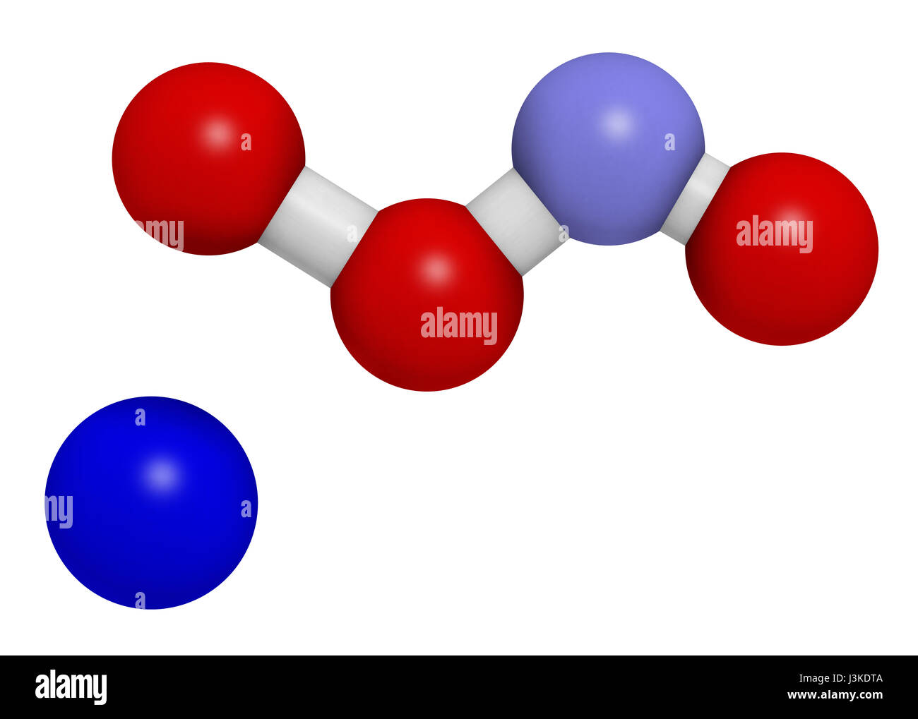Peroxynitrite (sodium) reactive nitrogen species molecule. Formed by