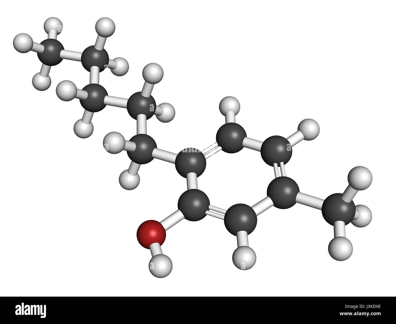 Amylmetacresol antiseptic drug molecule. Used in lozenges to treat sore