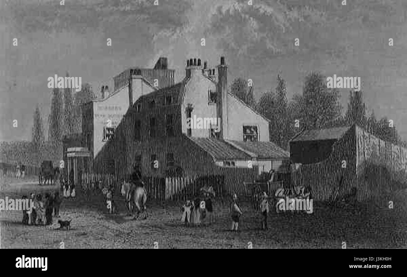 H Wood Tavern 1820s Stock Photo