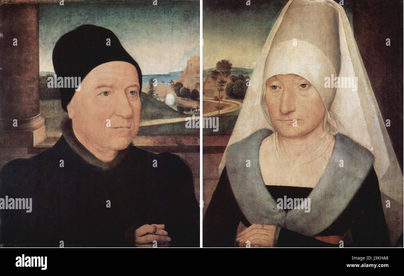 'Portrait of Two Older Men' by Hans Memling is a Renaissance-era ...