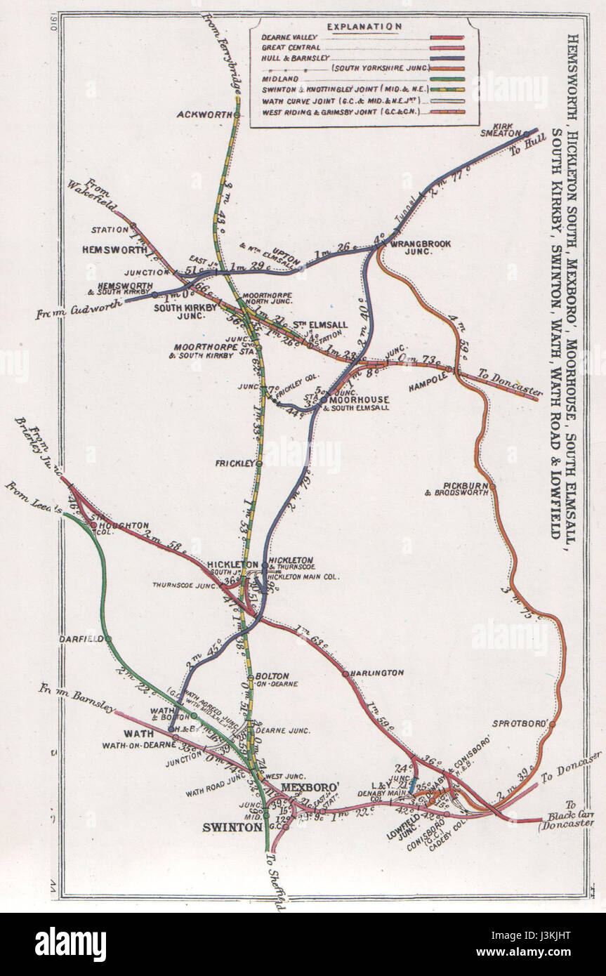 Hemsworth Hickleton South Mexboro' Moorhouse South Elmsall South Kirkby Swinton Wath ath Road