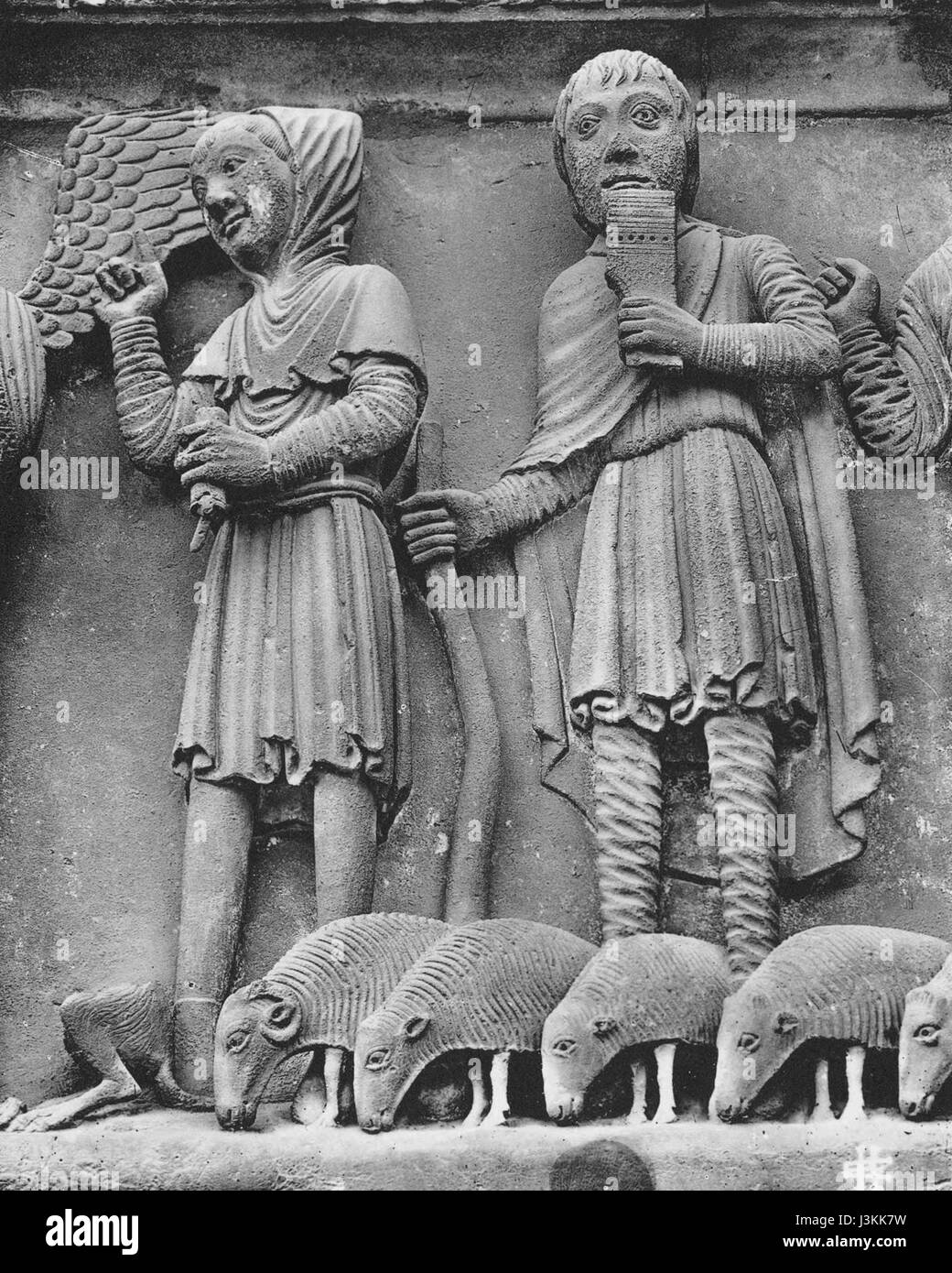 Chartres Nativity The Hirten (Shepherds) of the West Portal at Chartres Cathedral in ...