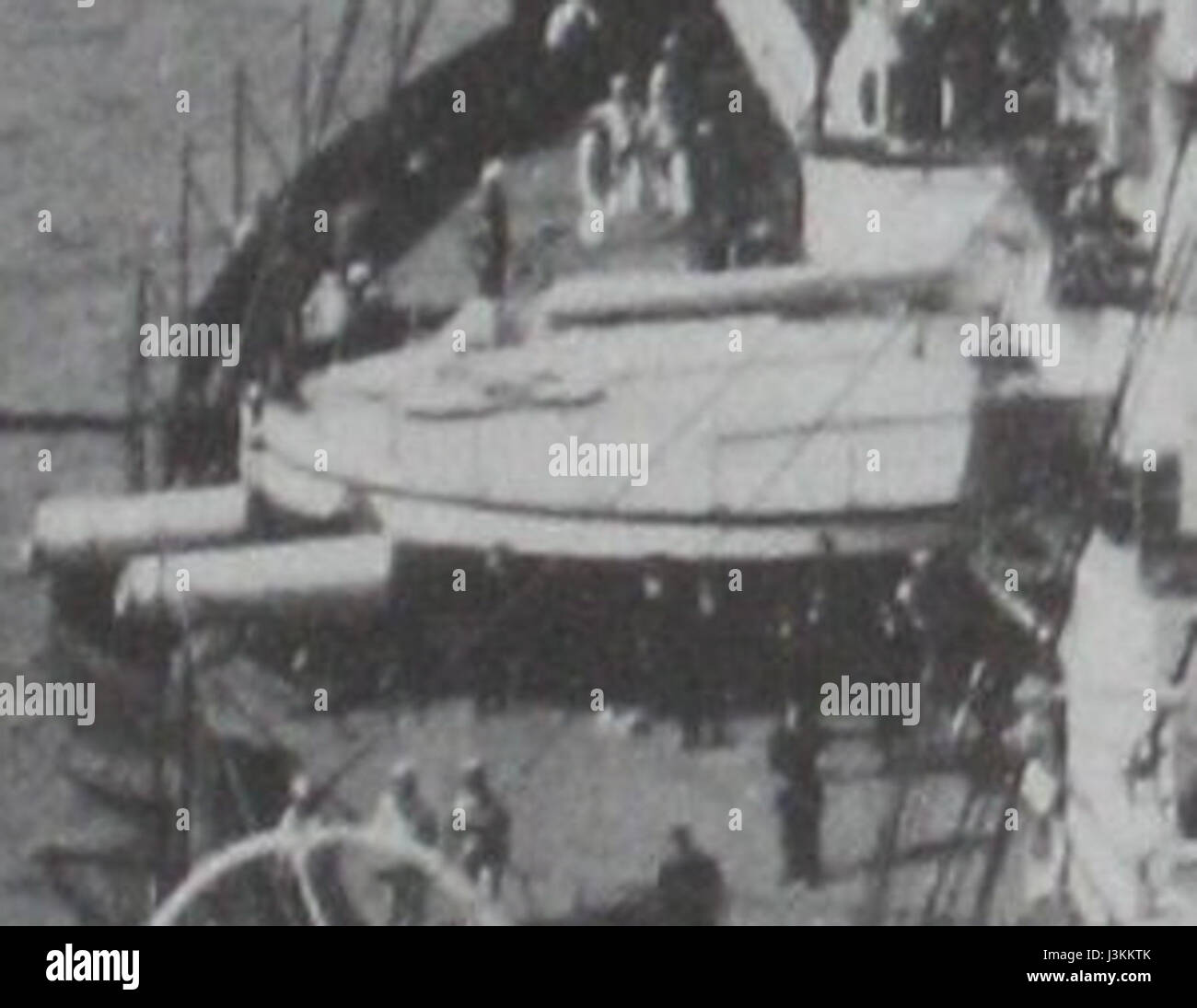 HMS inflexible port 16 inch gun turret 1896 photograph Stock Photo